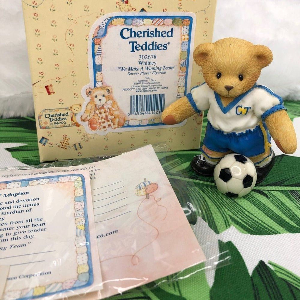 Cherished Teddies Whitney "We Make A Winning Team" Soccer Bear with Box NEW